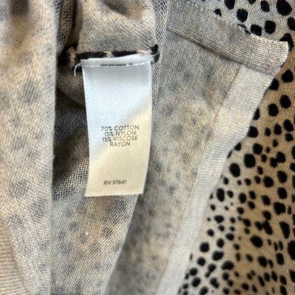 J. Jill Lightweight Cotton Blend Tan Animal Print Sweater Women’s Size XS - NWT - Picture 7 of 9